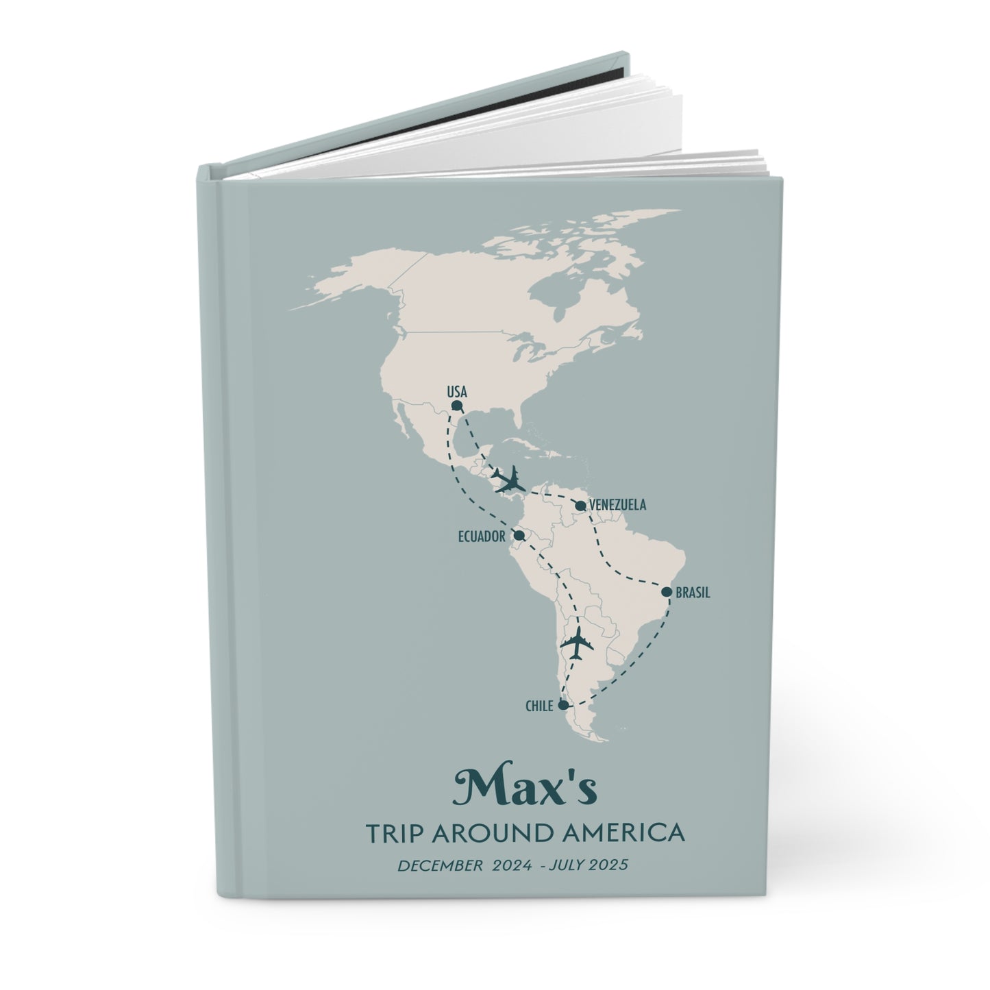 Custom Map America Personalized Travel Journal