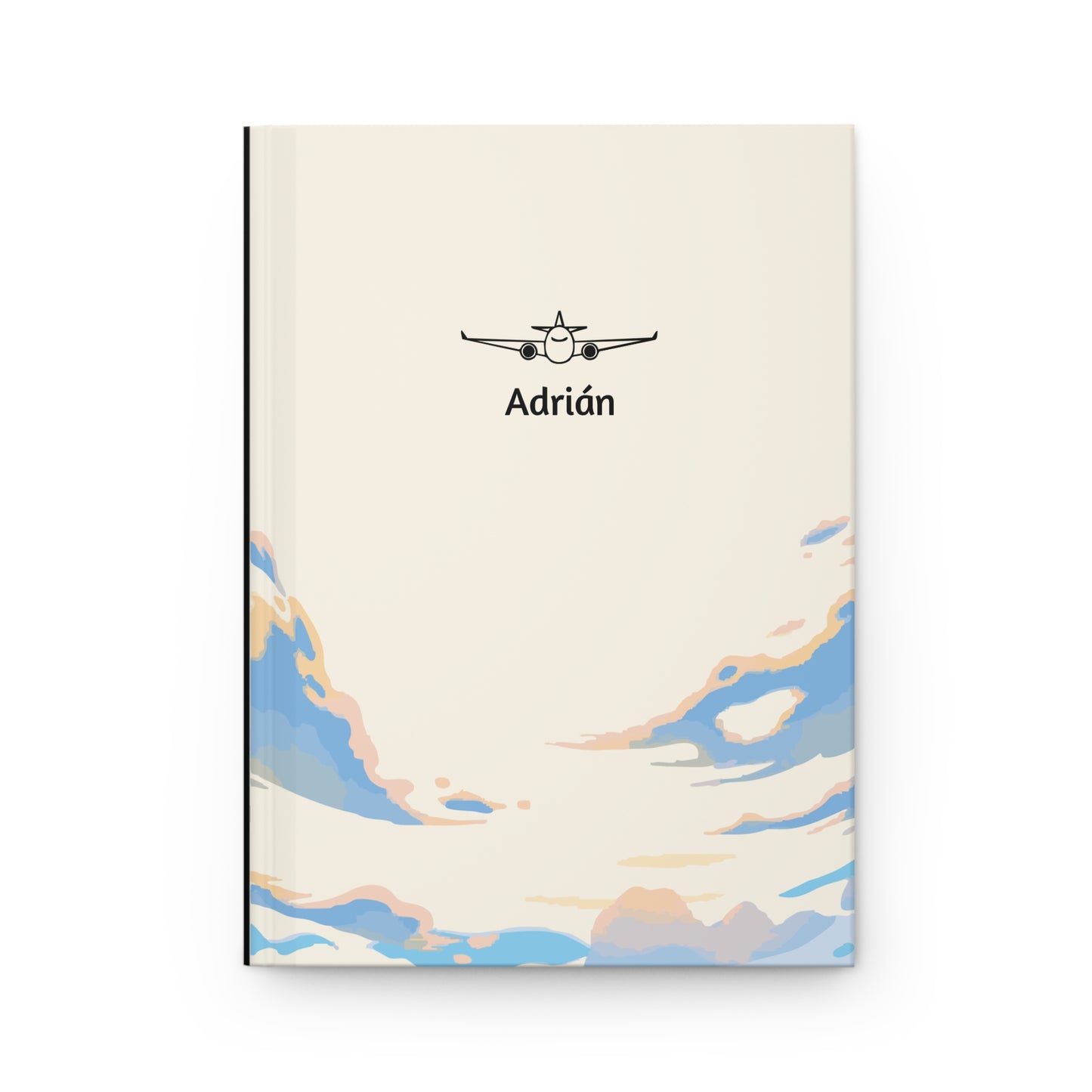 Cuaderno minimalista de tapa dura con temática de avión, diario ideal para entusiastas de los viajes, escritores y artistas