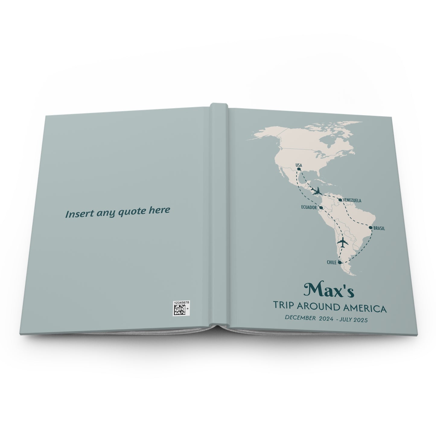 Custom Map America Personalized Travel Journal