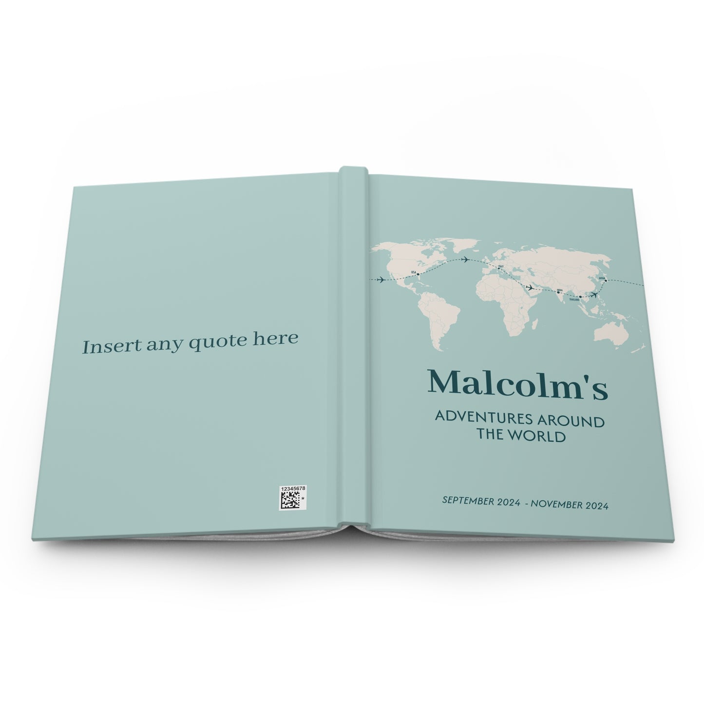 Custom Map World Cover Personalized Travel Journal