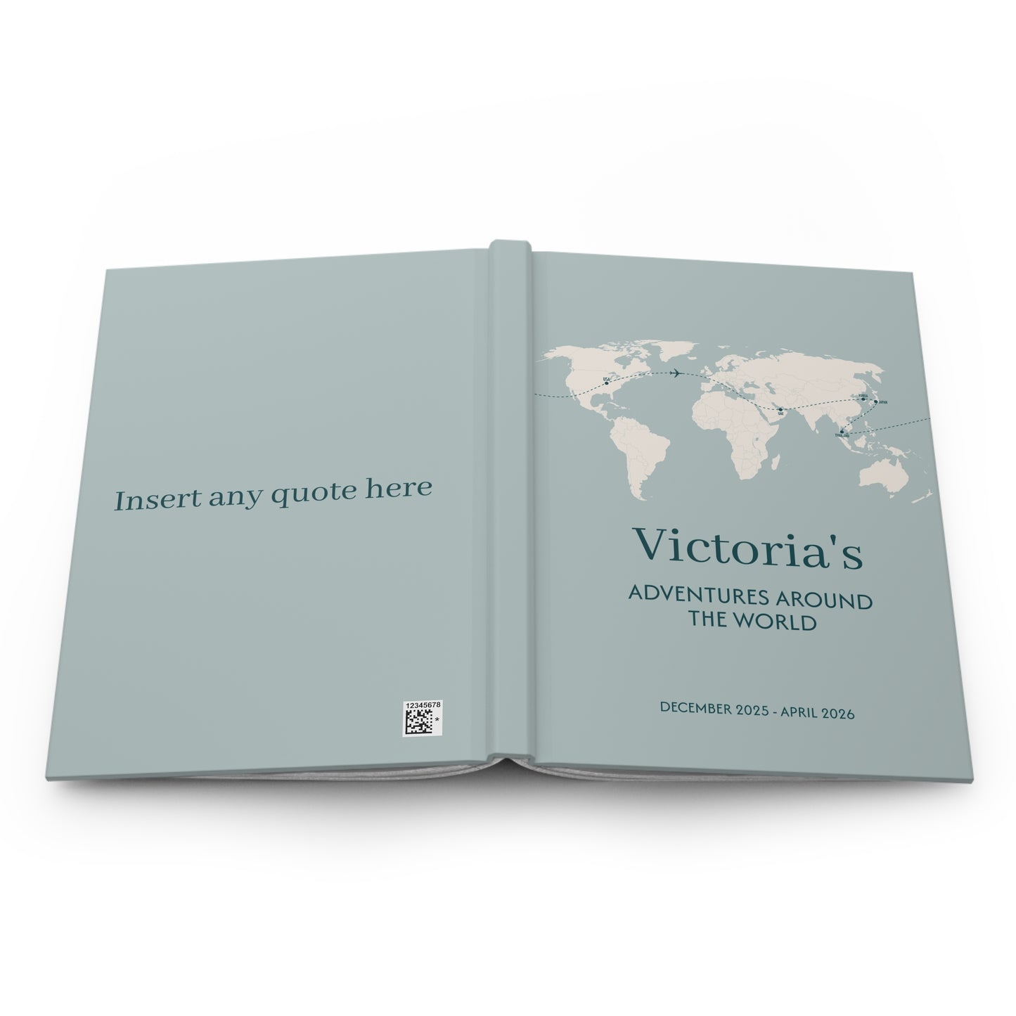 Custom Map World Cover Personalized Travel Journal
