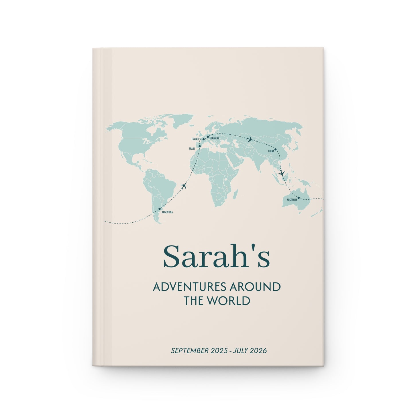 Custom Map World Cover Personalized Travel Journal