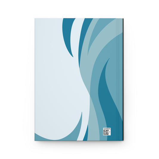 Libreta minimalista de tapa dura con temática de olas, diario de viaje ideal para entusiastas, escritores y artistas