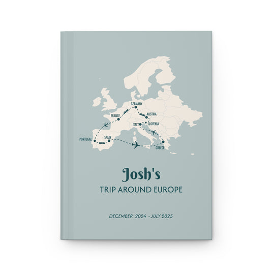 Custom Map Europe Personalized Travel Journal
