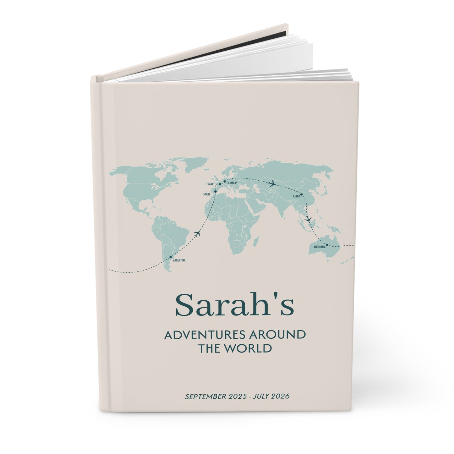 Custom Map World Cover Personalized Travel Journal