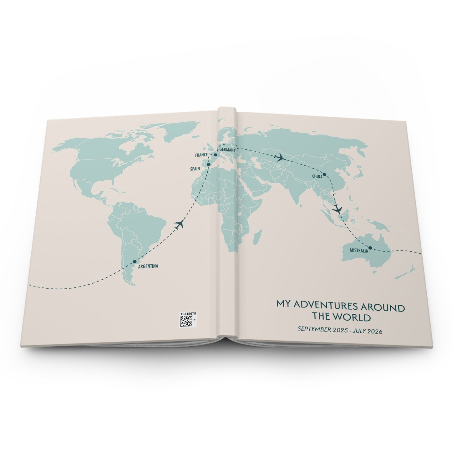 Custom Map World Personalized Travel Journal