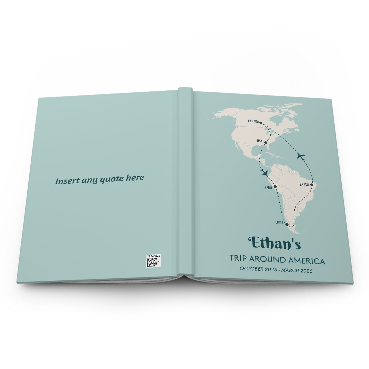 Custom Map America Personalized Travel Journal