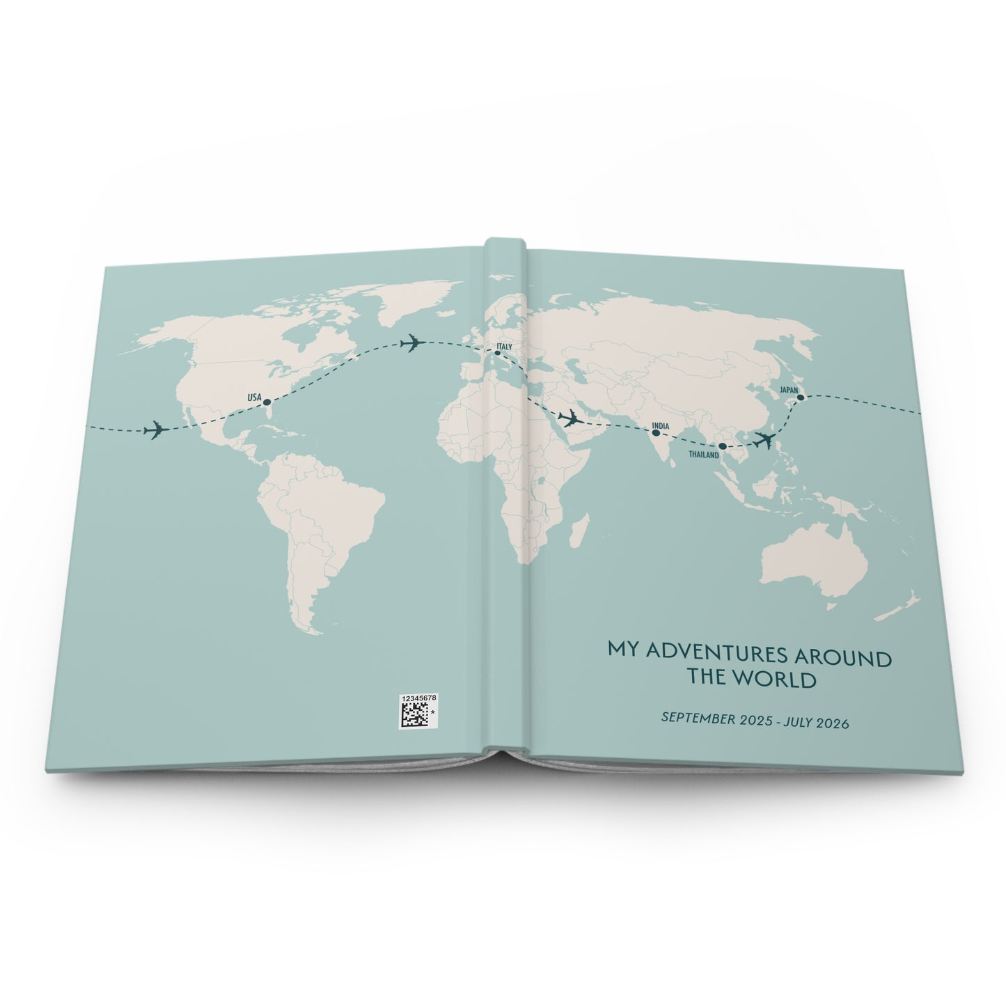 Custom Map World Personalized Travel Journal