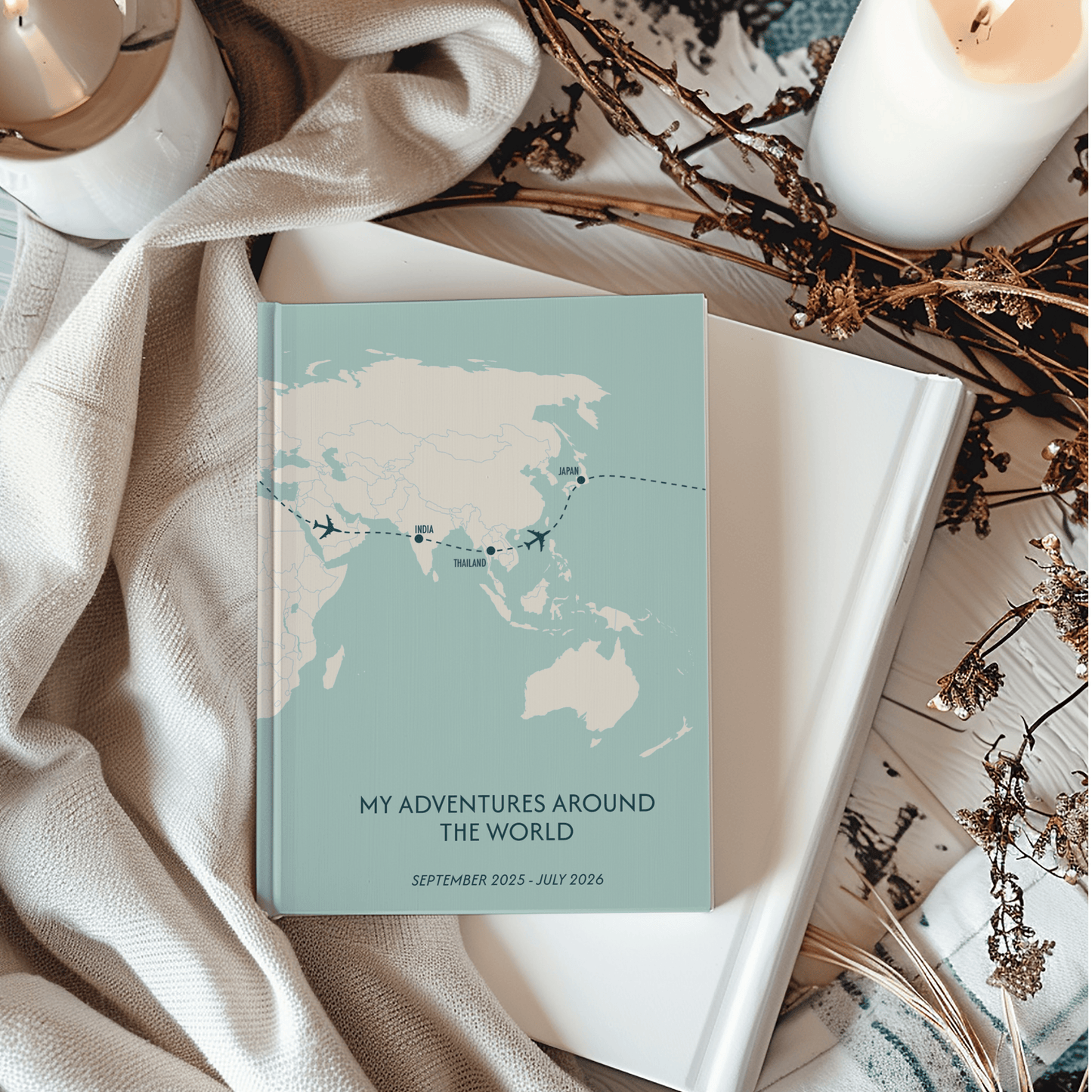 Custom Map World Personalized Travel Journal